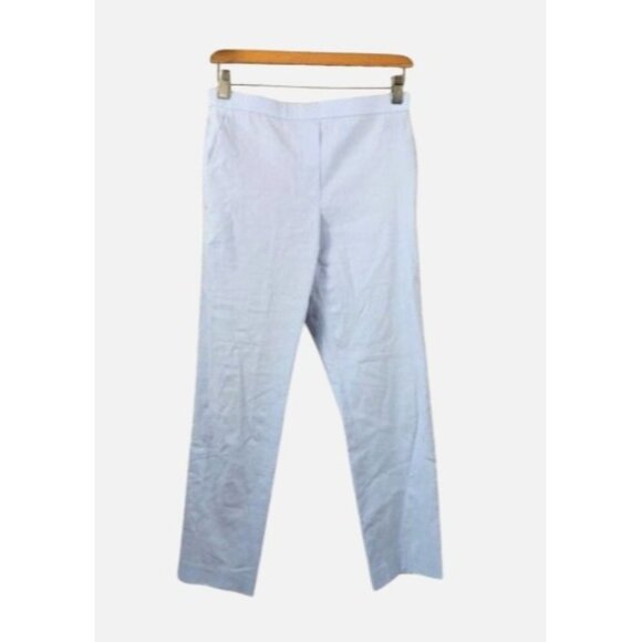Theory Womens $245 Treeca 2 Slim-Fit Wool-Blend Cropped Pants Sky Blue UK14 US10 - Picture 2 of 11